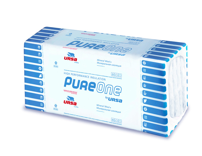 Утеплитель минвата Ursa (Урса) PureOne 34 PN 1250х600, 100мм