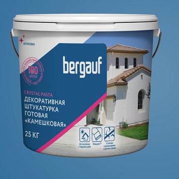 Штукатурка декоративная акриловая готовая Bergauf (Бергауф) Dekor Pasta короед 2 мм, лето-зима, 25 кг