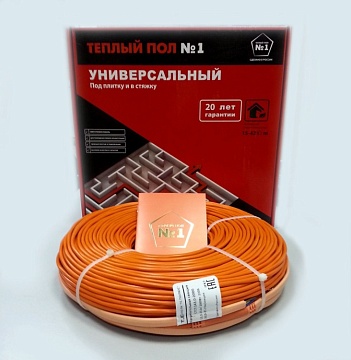 Нагревательный кабель для теплого пола «Теплый пол №1» СТСП-20,3-320 в стяжку, 20,3 м, 320 Вт