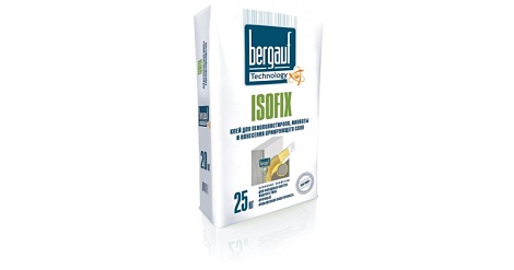 Клей для пенополистирола и минваты армирующий Bergauf (Бергауф) Isofix, 25 кг